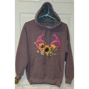 Realtree Hoodie Sweater Womens M‎ Purple Pullover Sweatshirt Outdoors Graphic